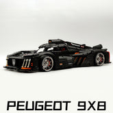 1: 8 Peugeot Le Mans 9×8 RaceCar Building Sets with Remote Control, Dark Warrior Custom Edition (3746 Pcs)